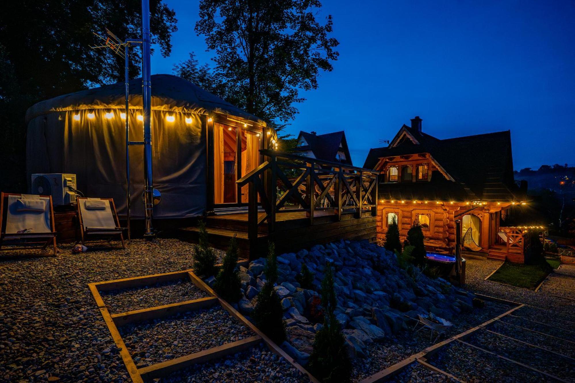Jurta Na Wypasie - Luksusowy Namiot Z Widokiem Na Gory - Jacuzzi, Sauna, Split Ac, Private, Star View ザコパネ エクステリア 写真